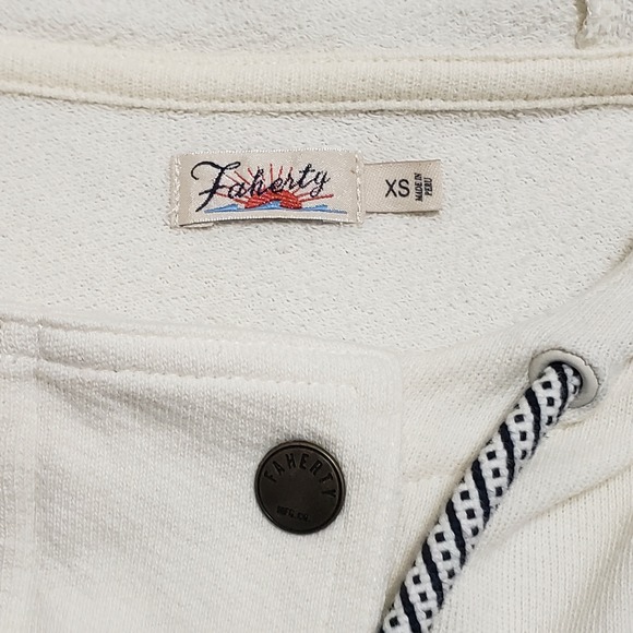 Faherty Womens Daybreak Hoodie Sz XS French Terry Cotton Sunrise Embroidered - Picture 7 of 13